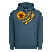 Pigment Midnight Navy Childhood Cancer Awareness heart Urban Hoodie - NancyCooperArtShop