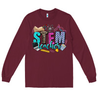 Burgundy stem teacher Long Sleeve Tee - AdoDesignShop