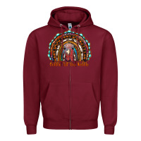 Burgundy gobble till you wobble thanksgiving rainbow Zipper Hoodie - RanaPortraitStore