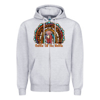 Heather Grey gobble till you wobble thanksgiving rainbow Zipper Hoodie - RanaPortraitStore