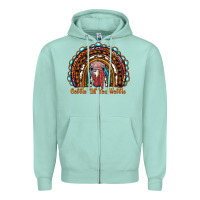 Seafoam gobble till you wobble thanksgiving rainbow Zipper Hoodie - RanaPortraitStore