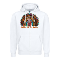 White gobble till you wobble thanksgiving rainbow Zipper Hoodie - RanaPortraitStore