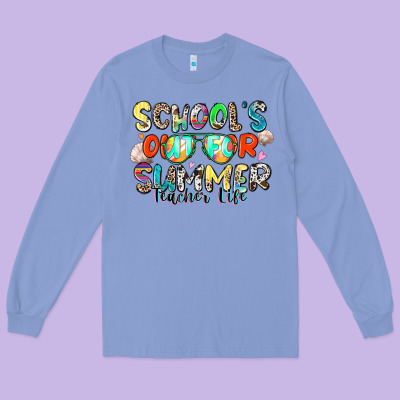 School's Out For Summer Teacher Life Long Sleeve Tee Designed By Zillion Design Studio