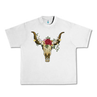 Lunar Rock bull skull with rose and flowers Urban Heavy Tee - Artiststas