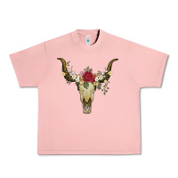 Salmon bull skull with rose and flowers Urban Heavy Tee - Artiststas
