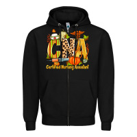 Black fall cna certified nursing assistant Zipper Hoodie - Zillion Design Studio