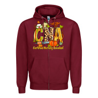 Burgundy fall cna certified nursing assistant Zipper Hoodie - Zillion Design Studio