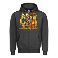 Charcoal Heather fall cna certified nursing assistant Zipper Hoodie - Zillion Design Studio