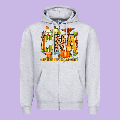 Fall Cna Certified Nursing Assistant Zipper Hoodie Designed By Zillion Design Studio
