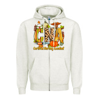 Oatmeal Heather fall cna certified nursing assistant Zipper Hoodie - Zillion Design Studio