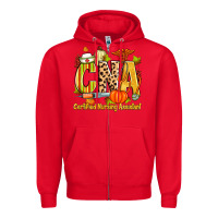 Red fall cna certified nursing assistant Zipper Hoodie - Zillion Design Studio