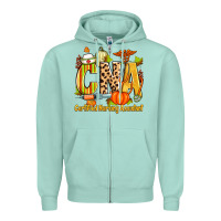 Seafoam fall cna certified nursing assistant Zipper Hoodie - Zillion Design Studio