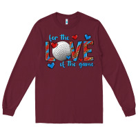 Burgundy for the love of the game hockey Long Sleeve Tee - texasbilliewilder