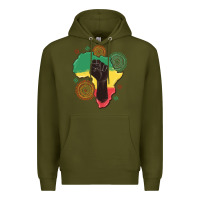 Army Green africa map Premium Hoodie - MaliasSmallBusiness