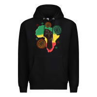 Black africa map Premium Hoodie - MaliasSmallBusiness