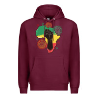 Burgundy africa map Premium Hoodie - MaliasSmallBusiness