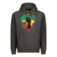 Charcoal Heather africa map Premium Hoodie - MaliasSmallBusiness