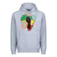 Heather Grey africa map Premium Hoodie - MaliasSmallBusiness