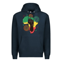 Navy africa map Premium Hoodie - MaliasSmallBusiness
