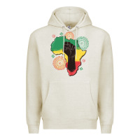 Oatmeal Heather africa map Premium Hoodie - MaliasSmallBusiness
