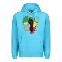 Ocean Blue africa map Premium Hoodie - MaliasSmallBusiness