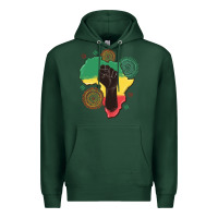 Sports Green africa map Premium Hoodie - MaliasSmallBusiness
