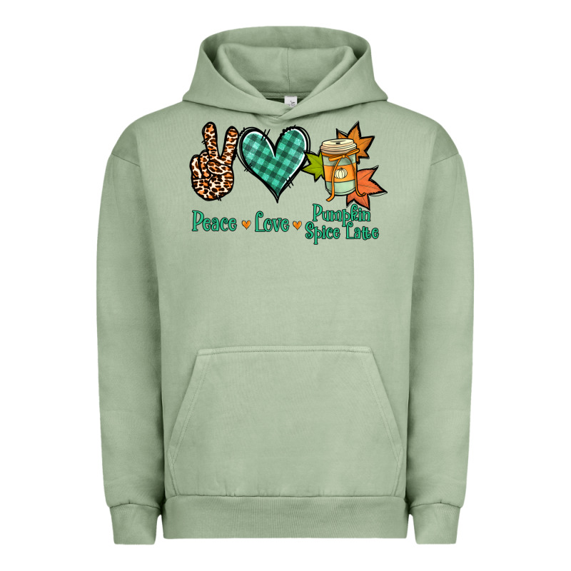 Peace Love Pumpkin Spice Latte Urban Hoodie by NancyCooperArtShop | Teevron