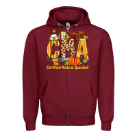 Burgundy fall cma certified medical assistant Zipper Hoodie - Zillion Design Studio
