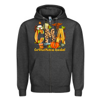 Charcoal Heather fall cma certified medical assistant Zipper Hoodie - Zillion Design Studio