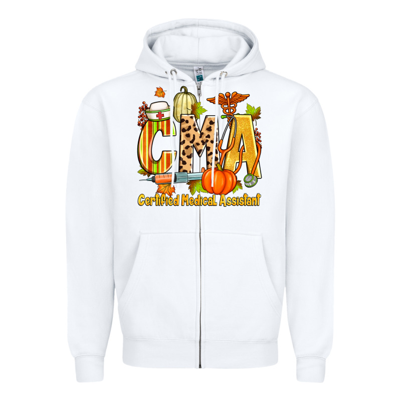 Fall Cma Certified Medical Assistant Zipper Hoodie by Zillion Design Studio | Teevron