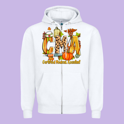 Fall Cma Certified Medical Assistant Zipper Hoodie Designed By Zillion Design Studio