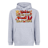 Heather Grey kinda house wife kinda thug wife Heavyweight Hoodie - JahusDesignShop