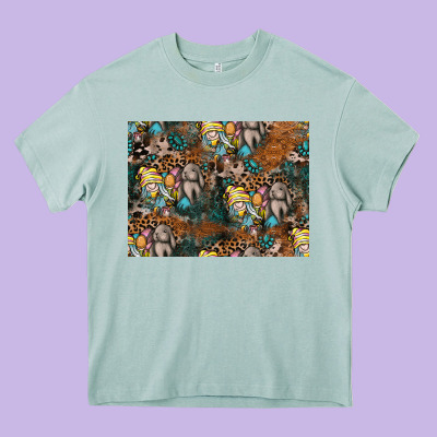 Easter Pattern Heavy Core Tee Designed By Cowhidedigitalart