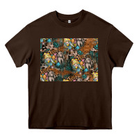 Chocolate Brown easter pattern Heavy Core Tee - CowhideDigitalArt