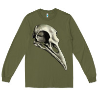 Army Green Raven Skull Long Sleeve Tee - RanaPortraitStore