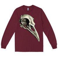 Burgundy Raven Skull Long Sleeve Tee - RanaPortraitStore