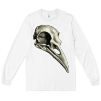 White Raven Skull Long Sleeve Tee - RanaPortraitStore