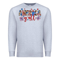 Heather Grey american y'all Premium Sweatshirt - JahusDesignShop