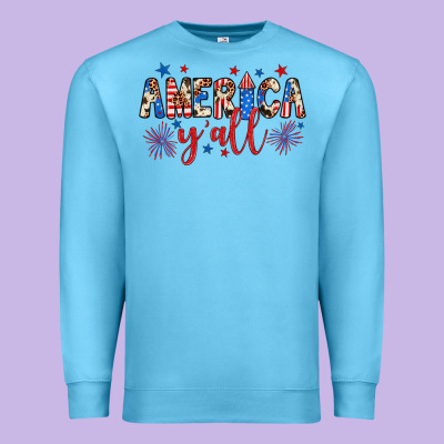 American Y'all Premium Sweatshirt Designed By Jahusdesignshop