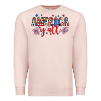 Pale Pink american y'all Premium Sweatshirt - JahusDesignShop