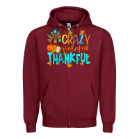 Burgundy crazy grateful thankful Zipper Hoodie - Zillion Design Studio