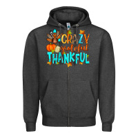 Charcoal Heather crazy grateful thankful Zipper Hoodie - Zillion Design Studio