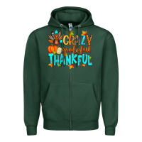 Sports Green crazy grateful thankful Zipper Hoodie - Zillion Design Studio