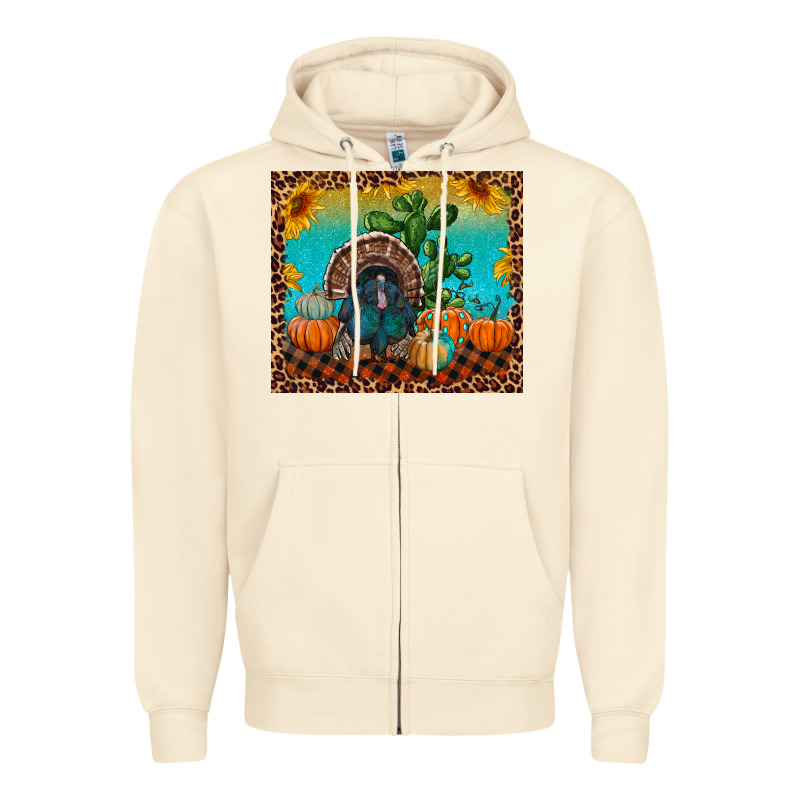 Turkey And Pumpkins Zipper Hoodie by RanaPortraitStore | Teevron