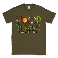 Army Green camp life Classic Tee - BarkalooDesign