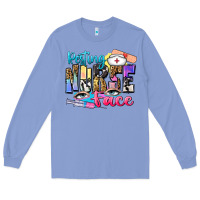 Colony Blue resting nurse face Long Sleeve Tee - Zillion Design Studio