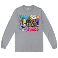 Heather Grey resting nurse face Long Sleeve Tee - Zillion Design Studio