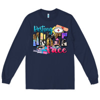 Navy resting nurse face Long Sleeve Tee - Zillion Design Studio