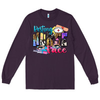 Plum resting nurse face Long Sleeve Tee - Zillion Design Studio