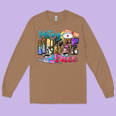Resting Nurse Face Long Sleeve Tee Designed By Zillion Design Studio